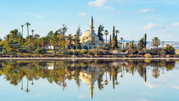 Hala Sultan Tekke Moschee am Salzsee von Larnaka